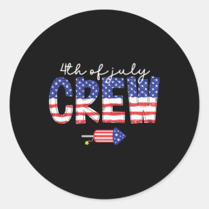 vom Juli Crew Matching Family Funny Amerikanische Runder Aufkleber