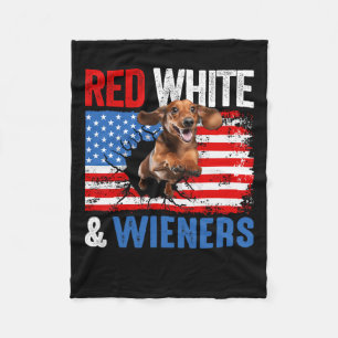 vom Juli Dackel Hundeshirt rot weiß und Dackeln Fleecedecke