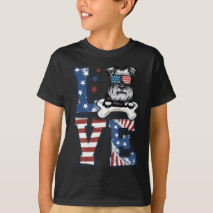 vom Juli Dekoration Patriotische Liebe Schnauzer D T-Shirt