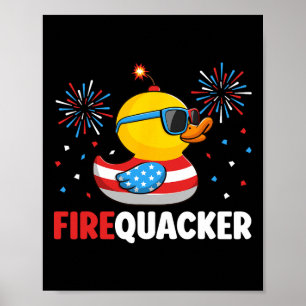 vom Juli Duck Firequacker Patriotic Amerikanische Poster