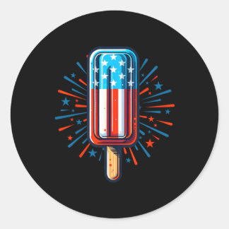 vom Juli Eiscreme American Flag Patriotic Summer K Runder Aufkleber