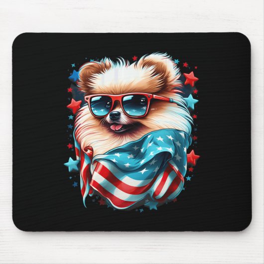 vom Juli Fahne des Patriotischen Pommerschen Hunde Mousepad (Vorne)