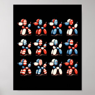 Vom Juli Feier Patriotic Balloon Dog Men Wome Poster