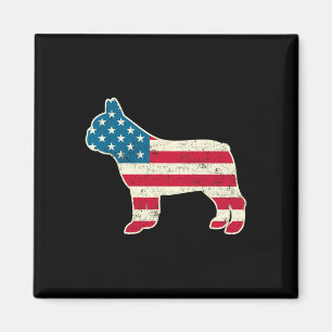 vom Juli: Französisch-Bulldog-Amerikanische Flagge Magnet