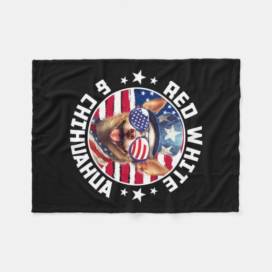 vom Juli Hund Funny Patriotic Red1 Fleecedecke (Vorderseite (Horizontal))