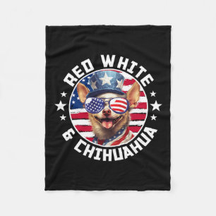 vom Juli Hund Funny Patriotic Red1 Fleecedecke