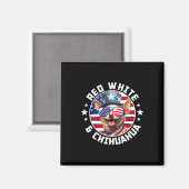 vom Juli Hund Funny Patriotic Red1 Magnet (Vorderseite/Rückseite)