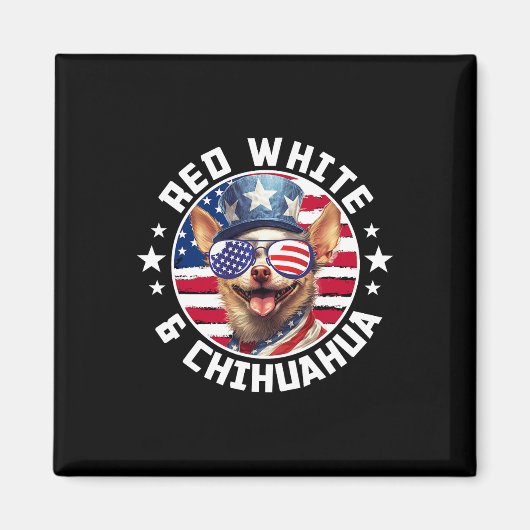 vom Juli Hund Funny Patriotic Red1 Magnet (Vorne)