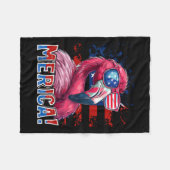 vom Juli Merica Flamingo American Flag Kinder Männ Fleecedecke (Vorderseite (Horizontal))