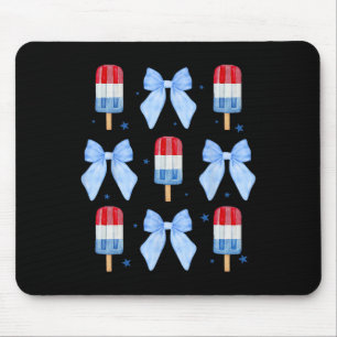 vom Juli Niedliche Popsison Bows Patriotische Frau Mousepad