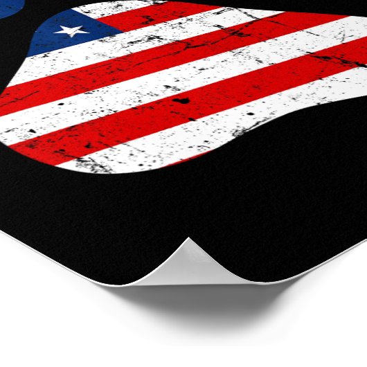 vom Juli Niedlichen Hund Paw US sa amerikanische F Poster (Ecke)