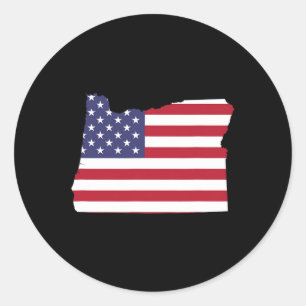 vom Juli Oregon Staat American Flag Party Runder Aufkleber