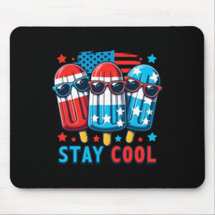 vom Juli Patriotic American Flag Ice Pop Popsicle  Mousepad
