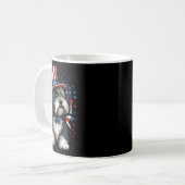 vom Juli: Patriotic Bearded Collie Dos Us Flag Kaffeetasse (Vorderseite Links)