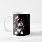 vom Juli: Patriotic Bearded Collie Dos Us Flag Kaffeetasse (Links)