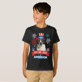 Vom Juli Patriotic Day St. Bernard Hund Unabhängig T-Shirt (Vorne ganz)