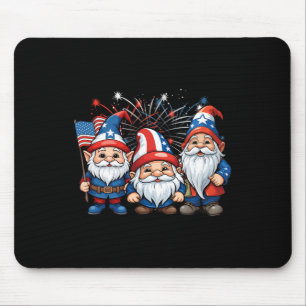 vom Juli Patriotic Gnomes American Flag Usa Gnome Mousepad