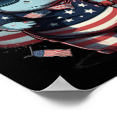 vom Juli Patriotic Hippo Us Flag Poster (Ecke)