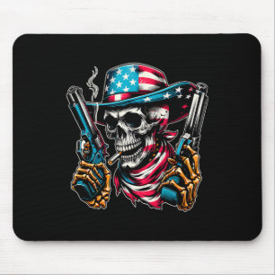vom Juli Patriotic Usa Skeleton Skull US American  Mousepad