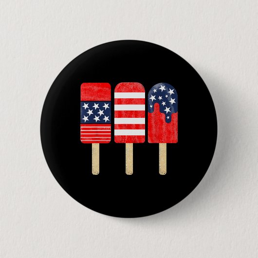 vom Juli Popsicle Red White Blue American Flag Pat Button (Vorderseite)