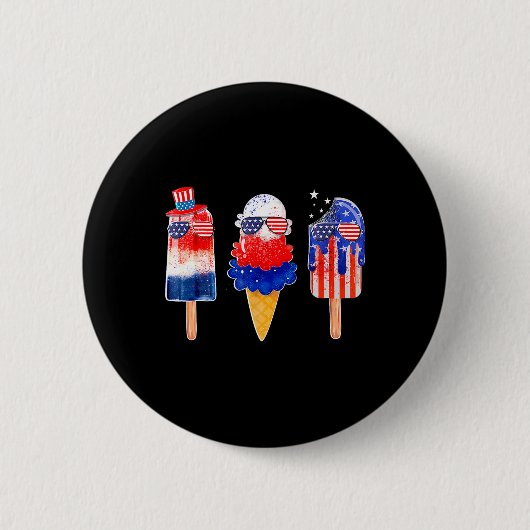 vom Juli Popsicle Red White Blue American Flag Pat Button (Vorderseite)