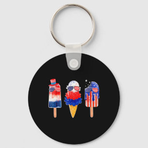 vom Juli Popsicle Red White Blue American Flag Pat Schlüsselanhänger