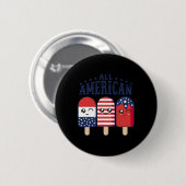 vom Juli Popsir Usa Flag Patriotic Summer Boy Gir Button (Vorne & Hinten)