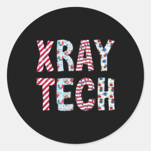 Vom Juli "Röntgen Tech Independence Day American F Runder Aufkleber