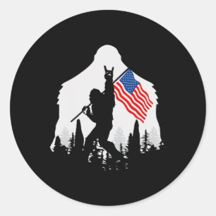vom Juli Shirt Bigfoot Sasquatch, US-amerikanische Runder Aufkleber