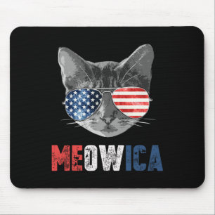 vom Juli Shirt Meowica American Flag Cat Mousepad