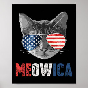 vom Juli Shirt Meowica American Flag Cat Poster