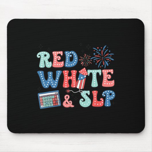 vom Juli Speech Therapy Red White Slp Speech Patho Mousepad (Vorne)