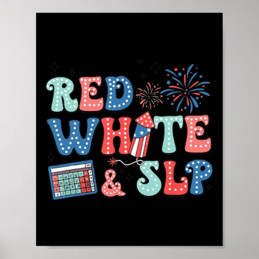 vom Juli Speech Therapy Red White Slp Speech Patho Poster (Vorne)