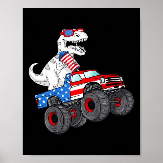 vom Juli T Rex Dino Trex Dinosaur Monster Truck Fi Poster (Vorne)