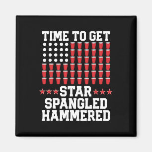 vom Juli T Shirt Geschenk Beer Pong American Flag  Magnet
