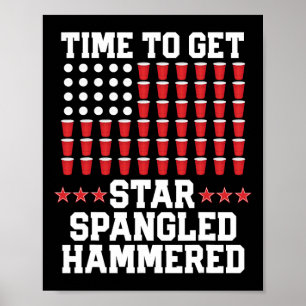 vom Juli T Shirt Geschenk Beer Pong American Flag Poster