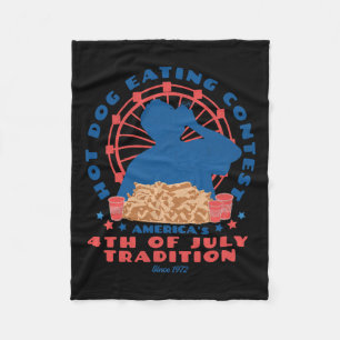 Vom Juli Traditioneller Hot Dog Eating Contest Fun Fleecedecke