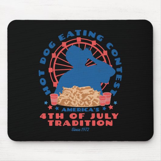 Vom Juli Traditioneller Hot Dog Eating Contest Fun Mousepad (Vorne)