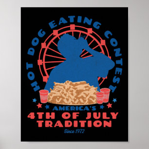 Vom Juli Traditioneller Hot Dog Eating Contest Fun Poster