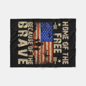 vom Juli US-Flagge - Zuhause der freien wegen der Fleecedecke (Vorderseite (Horizontal))