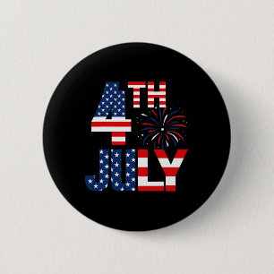 Vom Juli US-Party Flag Patriotic American Independ Button