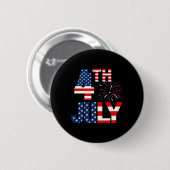 Vom Juli US-Party Flag Patriotic American Independ Button (Vorne & Hinten)