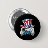 Vom Juli Video Game American Flag Uni Sam Gamer B Button (Vorne & Hinten)