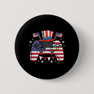 Vom Juli Video Gamer US Flag Gaming Patriot Boys K Button
