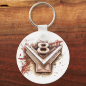 Vom klassischen Auto: Rusty altes v8 Emblem in Chr Schlüsselanhänger (Vorderseite)