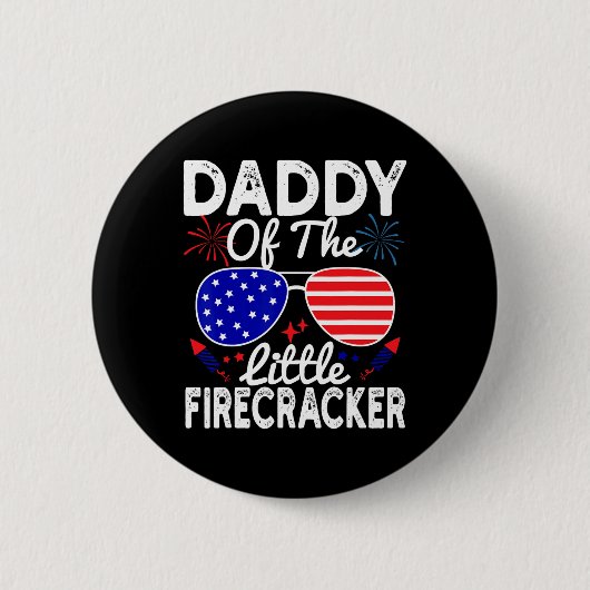 Vom kleinen Firecracker Funny 4. Juli Vater Button (Vorderseite)