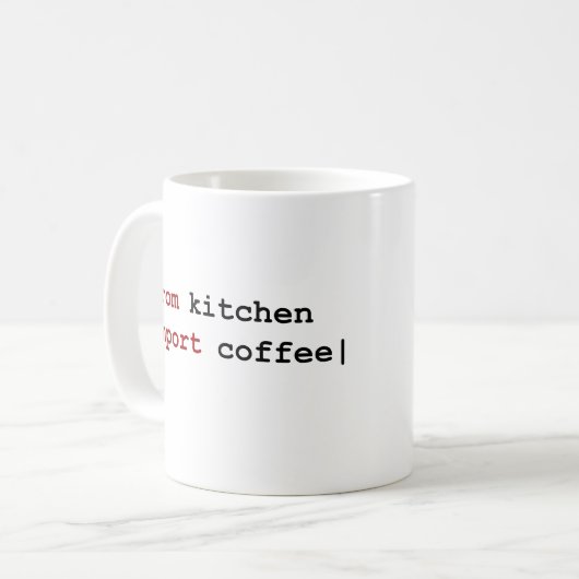 vom Küchenimportkaffee - Pythonschlange-Tasse Kaffeetasse (Vorderseite Links)