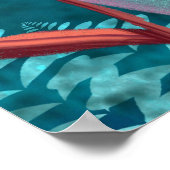 Vom Künstler handillustrierte Eule – Boho Natur Poster (Ecke)