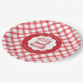 Vom Markt Bauern Rot Moderne Brautparty Pappteller (Schrägansicht)