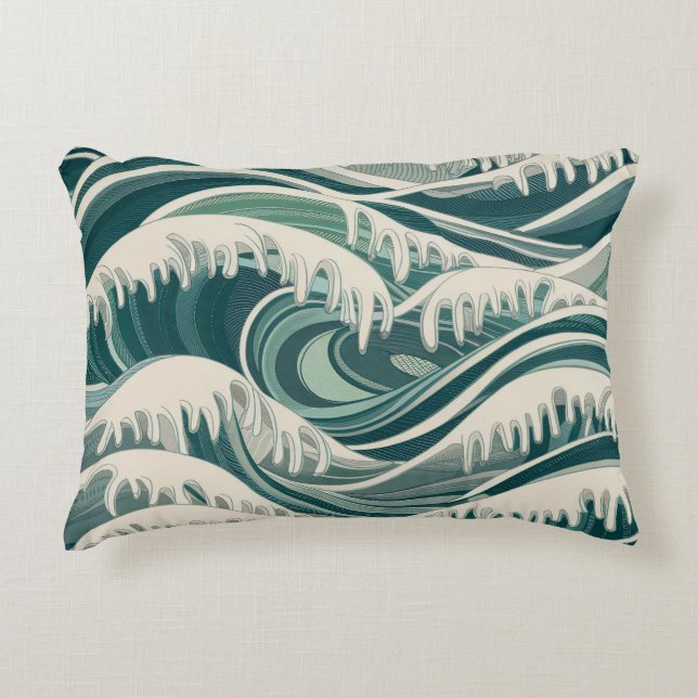 Vom Meer Inspirierte Muster Dekokissen (Vorderseite)
